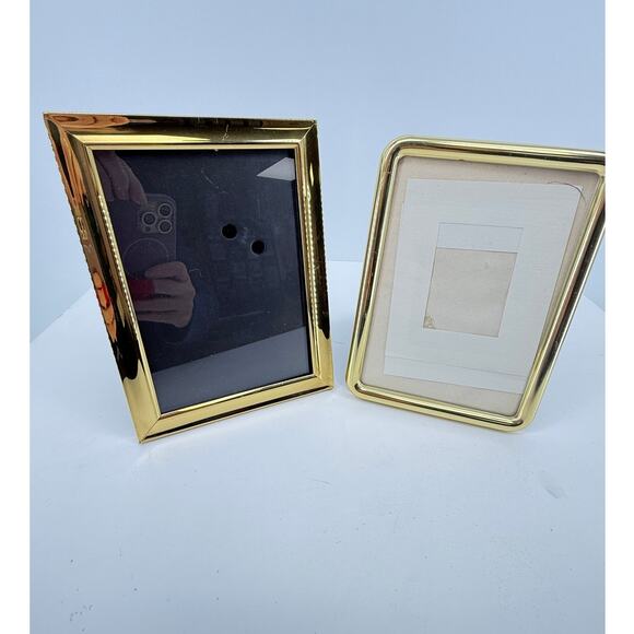 Unbranded Other - Vintage Hollywood Regency Gold Tone Picture Frame 5x7 Brass Look Tabletop Wall
